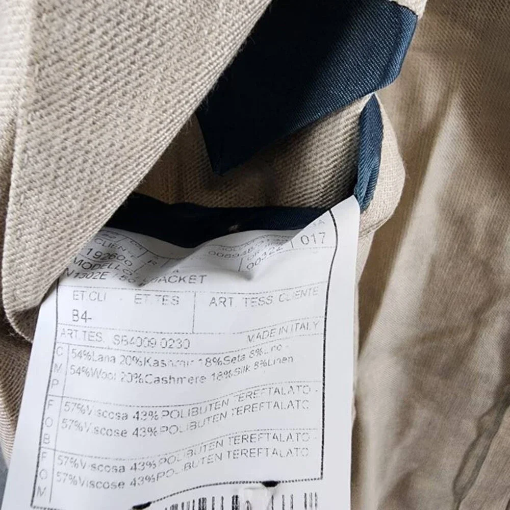 BOGLIOLI Milano Wool Silk Blend K. Jacket Blazer Men's Beige Button Closure
